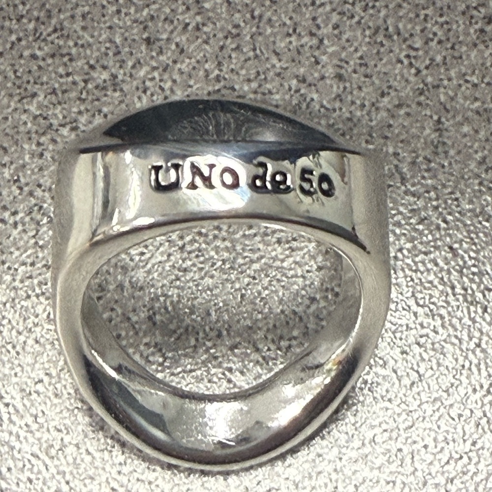 💍Sterling silver-plated ring with large central oval - Picture 3 of 7